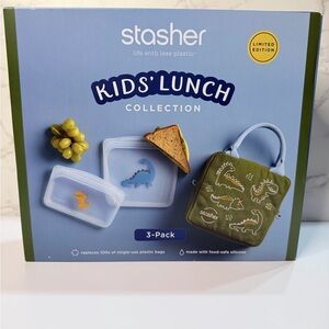 Stasher Kids' Lunch Collection - Blue & Olive 3-Pack